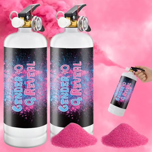 Gender Reveal Fire Extinguisher Pink or Blue 2Pack Large Gender Extinguishers Smoke Powder for Boy or Girl Baby Gender Reveal Ideas Biodegradable Color Powder Smoke for Gender Reveal Party