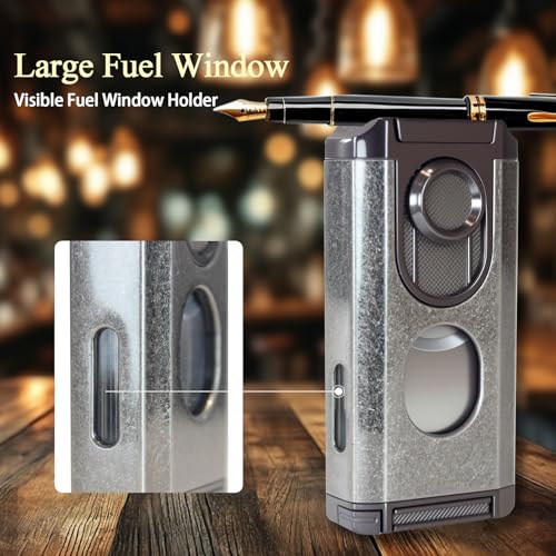 Encendedor Antorcha 5 en 1 Metal Plateado Recargable miniatura 4