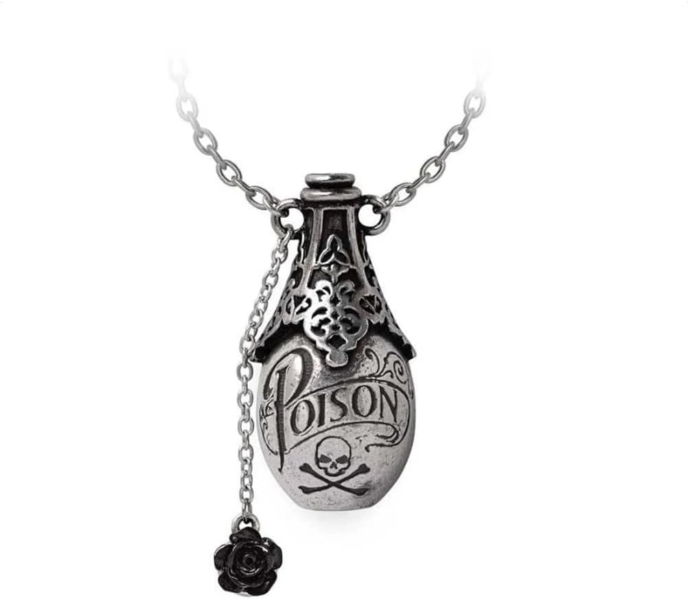 Alchemy England Lucrezia's Fix Necklace Black Rose Gothic Bottle Jewellery