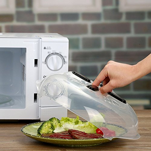 LAKESIDE LIVING Magnetic Microwave Splatter Shield - BPA FREE 11.5 Inch Plate Guard Lid With Built In Handles And Steam Vents