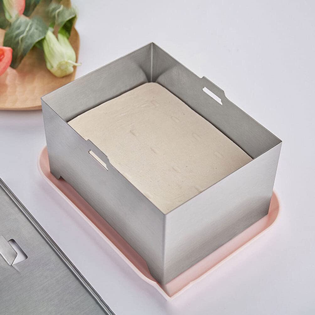 Kichvoe Traditional Stainless Steel Tofu Press Mold Reusable Bean Curd Making Tool for Homemade Tofu Washable for Delicious Products
