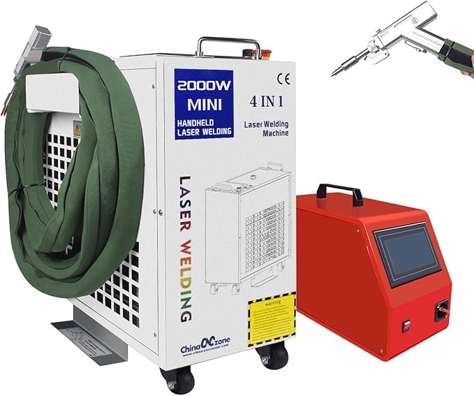 Soldador láser de fibra 1500W / 2000w 4 en 1 Máquina de soldadura de corte de limpieza de soldadura láser de fibra Máquina de soldadura portátil de fuente BWT (2000W)
