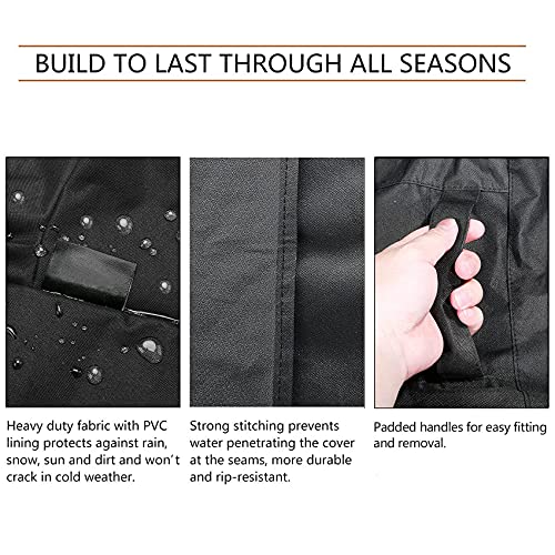 Onlyfire φ76cm Rund Feuerstelle Abdeckung mit Kordelzug und Knebelverschluss, 600D Oxford-Gewebe Abdeckung für Feuerstelle Feuertonne und Feuerkorb , Schwarz, 76*30 cm