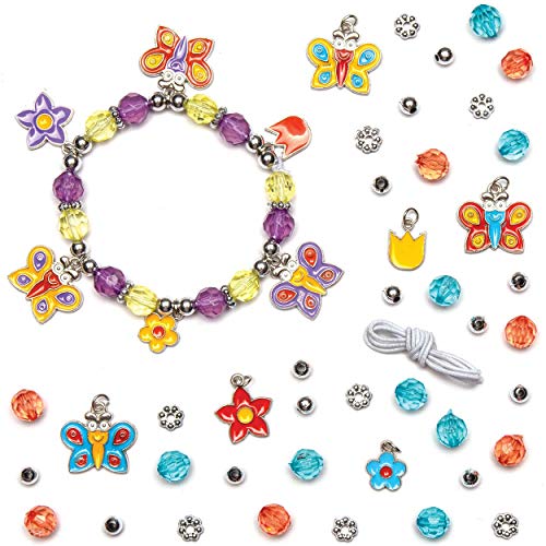Baker Ross FE149 Butterfly Colour In Bracelet – Pack Of 15, Craft For Girls Jewelry Art Set For Kids