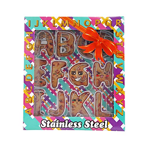Alphabet Cookie Cutters - Large 26 Pcs 3 Inch Alphabet Letter Cookie Cutters Set Durable Stainless Steel For Baking And Decorating, Perfect For Birthday, Christmas, New Year And Holiday Party #TOP6