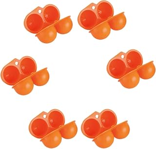 6pcs Portable Plastic Egg Box Outdoor Camping Egg Carrier with Lid Household Holder for Boiled and Raw Convenient Storage Container for Travel and Picnic Random Color