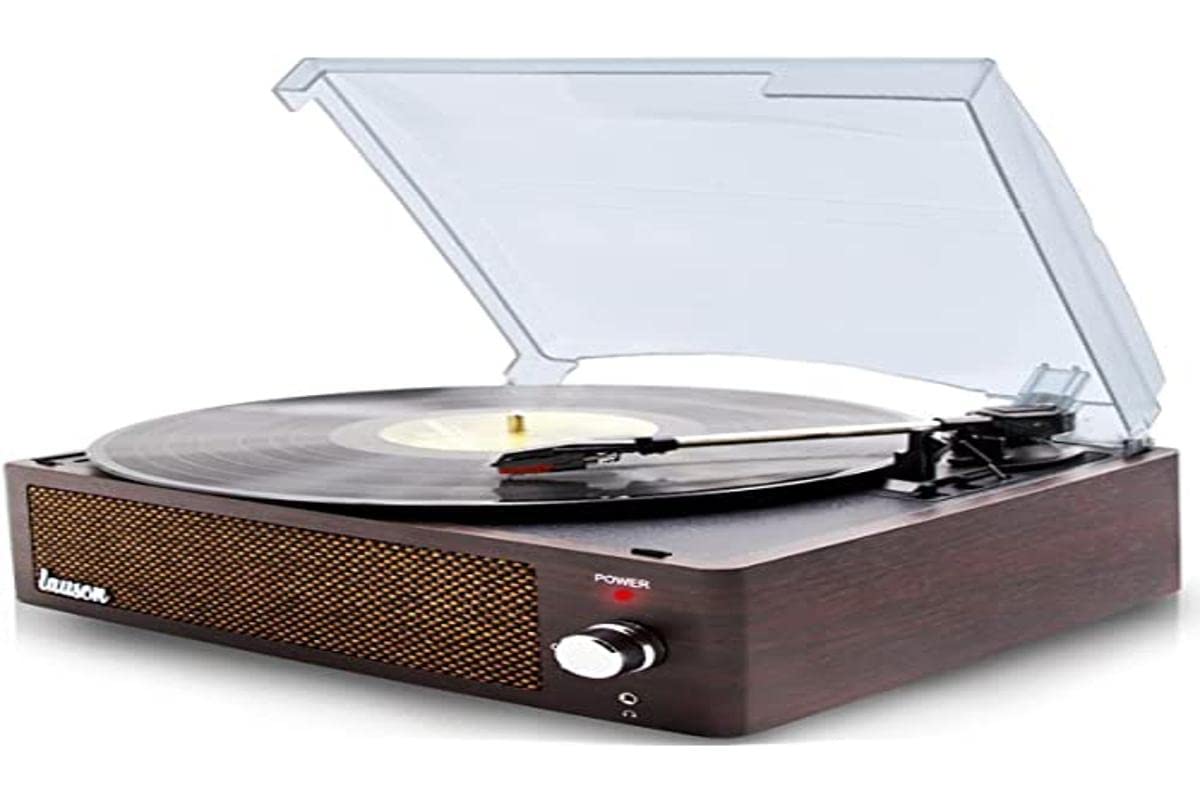 Giradischi VIFLYKOO Vintage Bluetooth 5.0 – 3 Velocità 33/45/78 RPM, Altoparlanti Integrati, Uscita USB, RCA E AUX