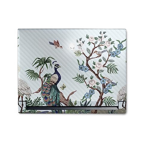 Image of MightySkins Carbon Fiber Skin Compatible with Alienware M18 R1 (2023) Full Wrap Kit - Chinoiserie Fabric | Protective, Durable Textured Carbon Fiber Finish | Easy to Apply | Made in The USA