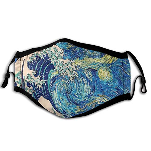 The Great Wave Off Kanagawa And Starry-Night Bandanas For Men Women Summer Neck Gaiters Scarf