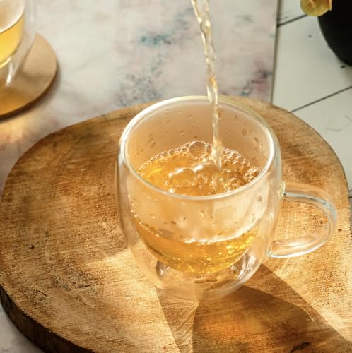 Image of Sipologie Nord Double Wall Mug 200ml, Set of 2 - Elegant Clear Glass Mugs with a Premium Finish, Ideal for Hot and Cold Beverages - Great for Gifting, Transparent
