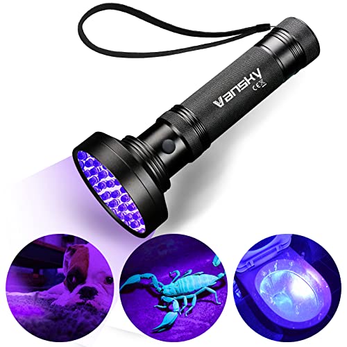 Vansky UV Light Blacklight Flashlight, 100 LED Ultraviolet Torch 395nm for Detecting Cat/Dog Urine Stains, Curing UV Resin, OCD Cleaning, Finding Golf Balls/Scorpions