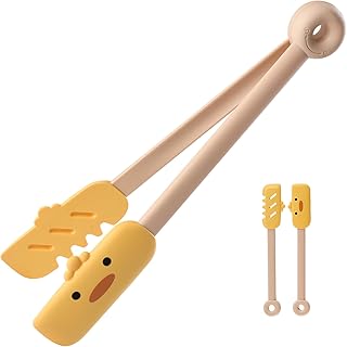 Kitchen Tongs for Cooking, Heat Resistant Silicone Cooking Tongs with Non Scratch Tips, Strong Grip, Detachable Converts to Spatula & Spoon, Versatile Kitchen Tool for Food, Salad, Grilling & Baking