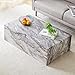 Coffee Table Living Room Table - Modern Faux Marble Design with Wood Accents in Grey