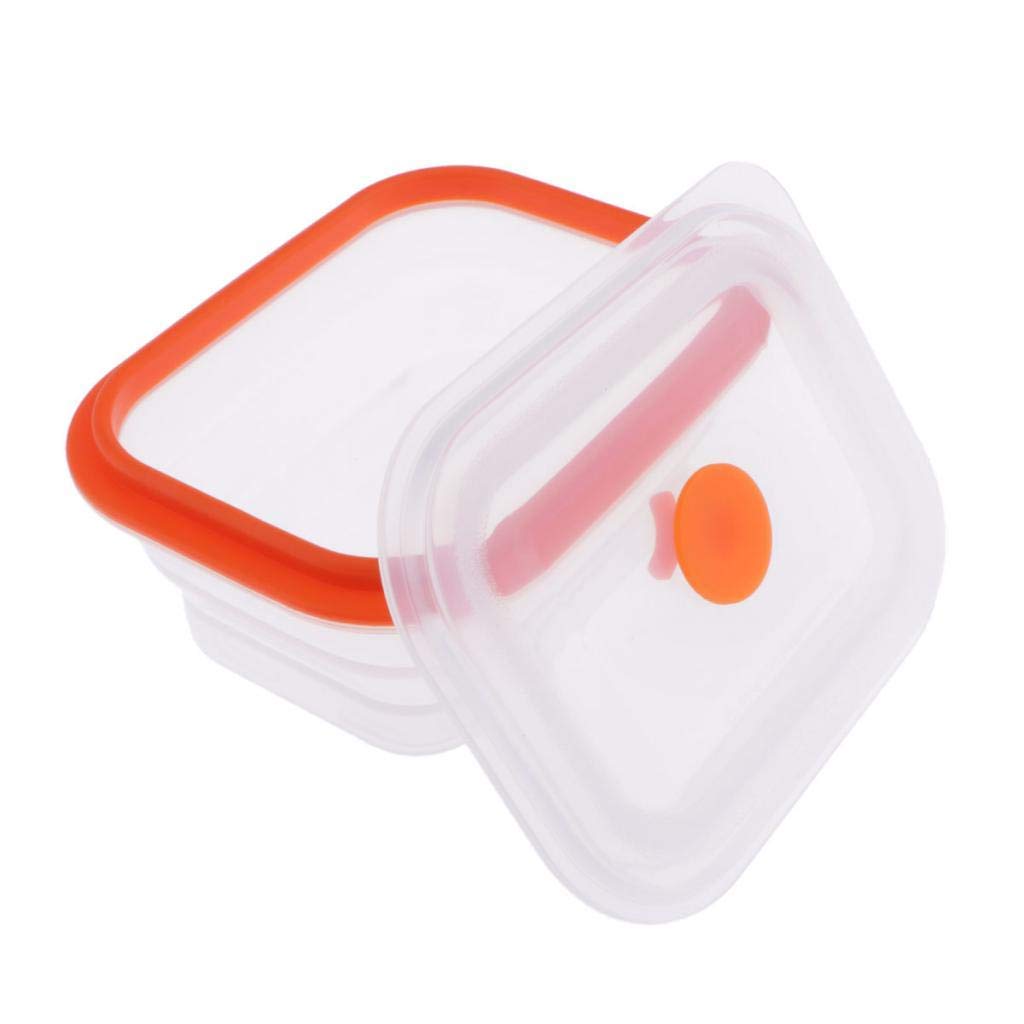 CONGGE CUTICATE Silicone Food Storage Container - BPA Free Airtight Silicone Lid - Collapsible Lunch Container - Oven, Microwave, Freezer Safe (600ML)