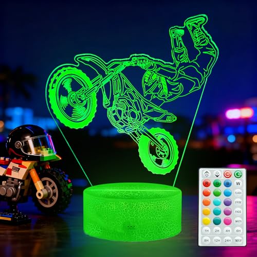 POSSHE Dirt Bike Night Light, Dirt Bike Gifts for...