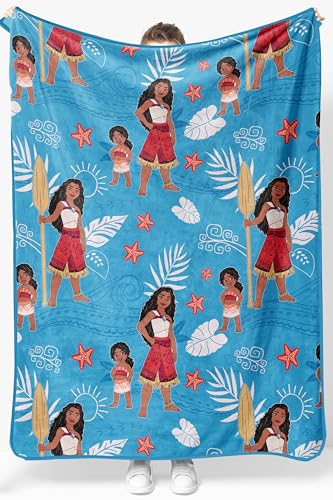 Jay Franco Kids Plush Throw Blanket Soft & Comfy Throw for Couch or Bed Cozy Home Dcor for Living Room & Bedroom Blue - Moana 46x60 - Throw Blanket
