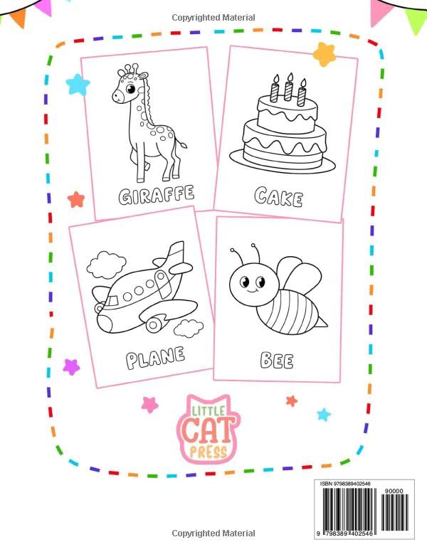 Vista 2 de Happy Toddler Cute, Easy And Fun Things & Animals Coloring Book For Kids Ages 2-4, Preschool and Kindergarten