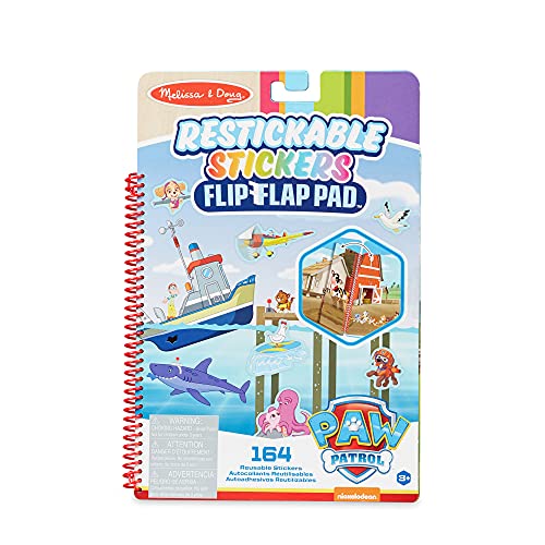 Exteriores, Toy Melissa & Doug Paw Patrol Bloc Flip-Flap de Pegatinas Reutilizables - Bahía de Aventuras (164 Pegatinas Reutilizables)