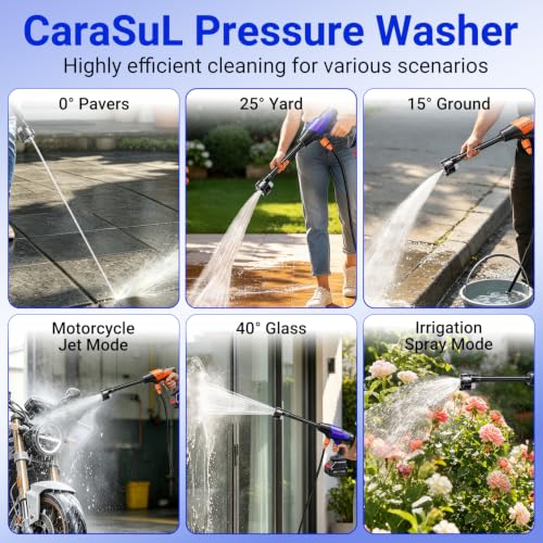 Image of Cordless Portable Car Washer, 1200 PSI Max Power Washer with 21V 4.0Ah Large Capacity Battery, Lightweight Car Pressure Washer with Safety Lock, Storage Case & 6-in-1 Nozzle for Car /Garden /Home /Patio