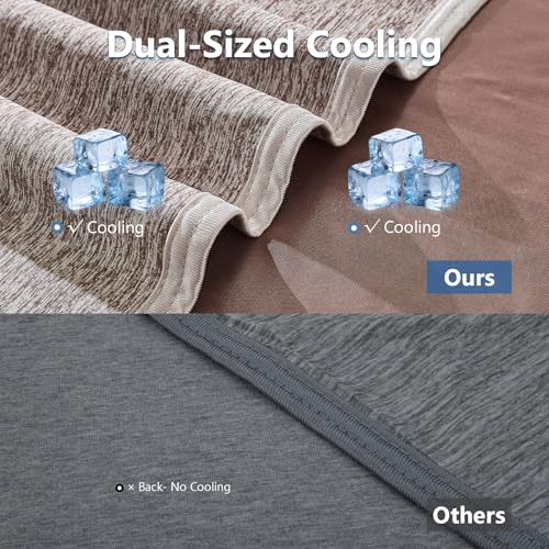 Image of CHOSHOME Cooling Blanket for Hot Sleepers - Summer Blanket Thin Soft Lightweight Breathable Double Side Enhanced Cooling for Hot Flashes, Night Sweats, Bed, Couch (Brown, 50 x 70 inches)