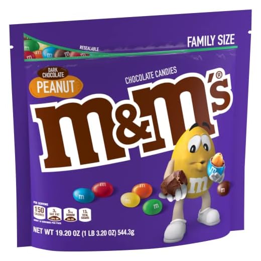 M&M's Dark Chocolate Peanut Family Size 19.2 oz
