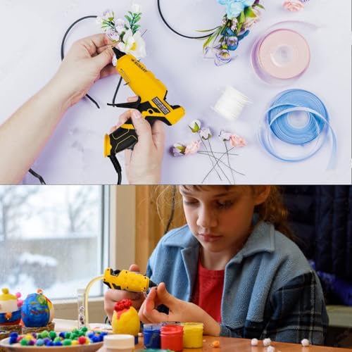 Full Size Heavy Duty Industrial Hot Glue Gun, 60/100w Dual Power & Dual Nozzle, Free 20 Glue Sticks Pack (15×11cm)- High Heating Temp Glue Gun Suitable for DIY Arts,Crafts,Home Repairs-USA Plug - Image 5