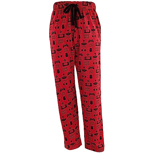 Adult Lounge Pants in Gamer Graphic Print, Red, 2X-Large