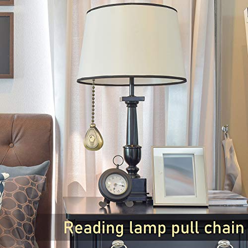 Image of Patelai 4 Pieces Ceiling Fan Pull Chain Extender Ornament 12 Inch Ceiling Pull Chain Extension Classic Drop Shaped Pendant Beaded Ball Cord for Fan light lamp decorative with Connector(Bronze)