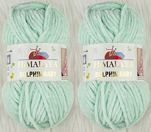 Himalaya Yarn Dolphin Baby 2 Skeins 264 Yards 2x100gram Super Bulky Baby Blanket Yarn (80307)