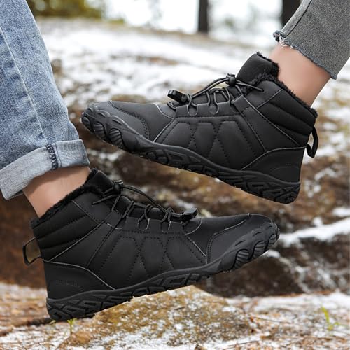 Barefoot Shoes Winter, Footwear Barefoot Mens, Wide Toe Winter Simple Warm Casual Cotton Boots Sneakers3