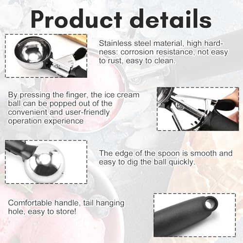 Stainless Steel Ice Cream Scoop Fruit Scoop – Ergonomic Handle, Ideal for Fruit - Image 4