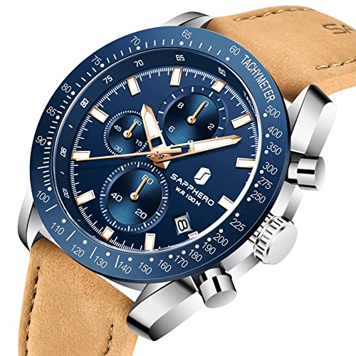 Image of BENYAR Men's Watches Chronograph Watch for Men Multifunction Black Waterproof Sport Fashion Quartz Wristwatches Calendar with Stainless Steel Strap