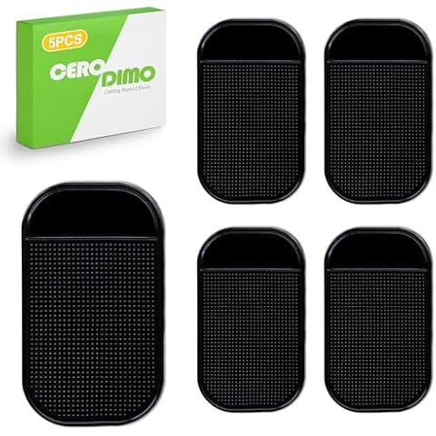 CeroDimo 5 Pcs Car Dashboard Sticky Mat, Non-Slip Gel Dashboard Pad Multi-Functional Reusable Dashboard Mat Cover
