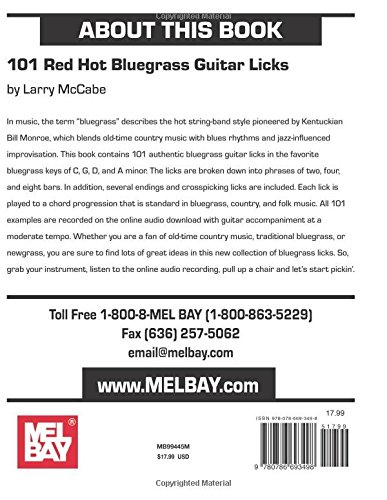 101 Red Hot Bluegrass Guitar Licks: Includes Online Audio