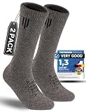 Juclise Alpaca Wool Heavyweight Thermal Boot Socks Winter Hunting Hiking Working Cold Weather Cushioned(Large Black Camel)