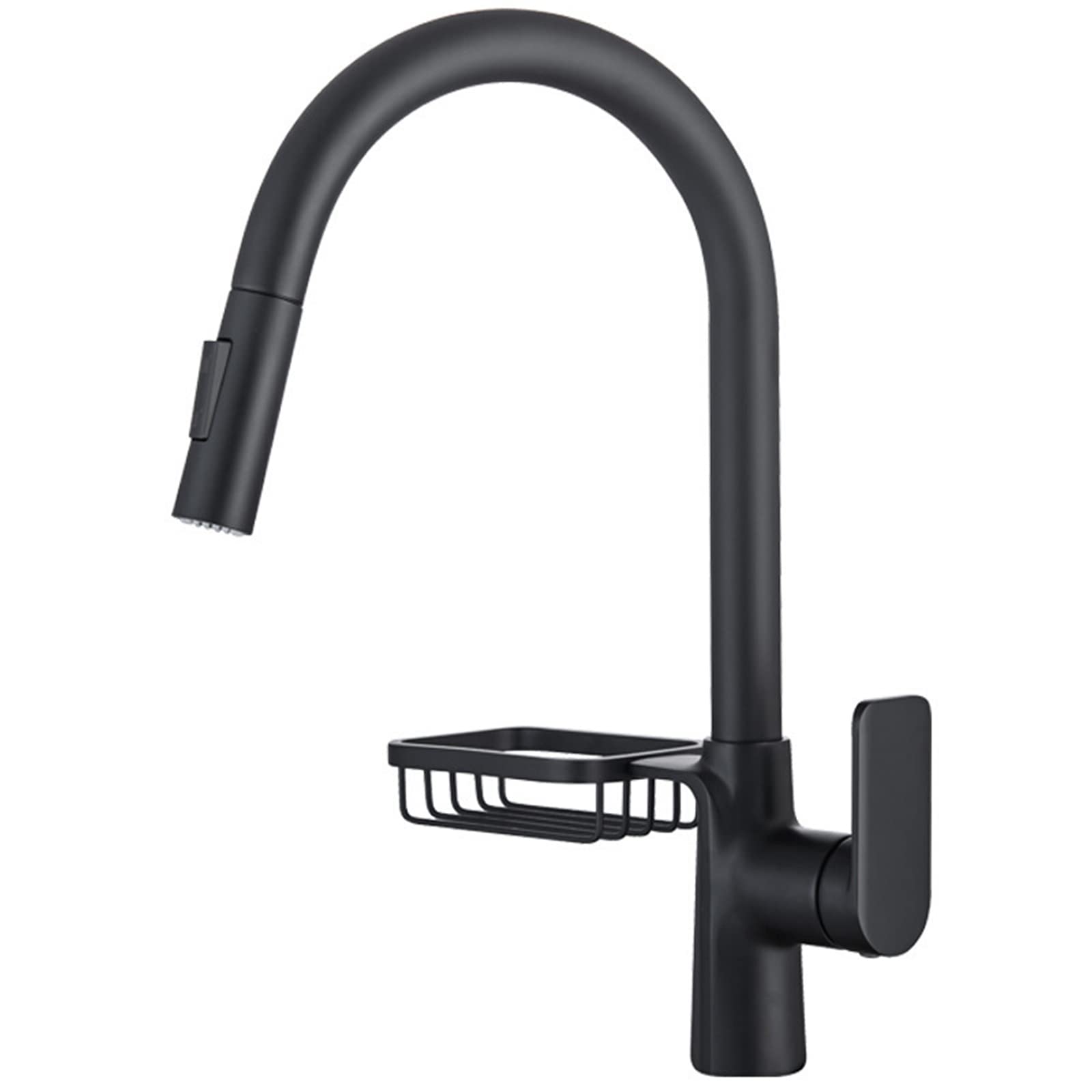 Lmysxaoz Nero Kitchen Faucet With Pull Down Sprayer, High Arc Single Handle Out Sink Shelf, Deck Mounted Brass Hot And Cold Water Mixer Tap,Gray(Nero)