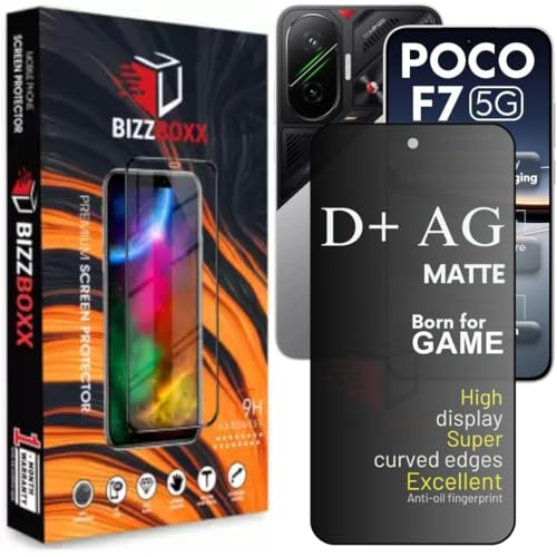 Image of Compatible With POCO F7 D+ AG Matte Screen Guard Protector Tempered Glass Anti Fingerprint Gaming Special With Camera Cut (For POCO F7-6.67 Inch) - Pack of 1