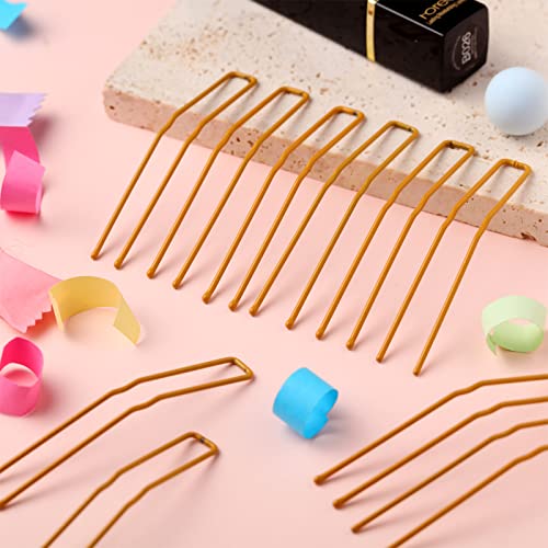 24 Pcs U Shaped Hair Pins Ballet Bobby Pins U Pin Hair Styling Pins Bobby Pins For Updo With Storage Box Metal U Bun Hair Pins For Women Girls Thick Thin Long Curly Hair (Gold, 3 Inch) #TOP2