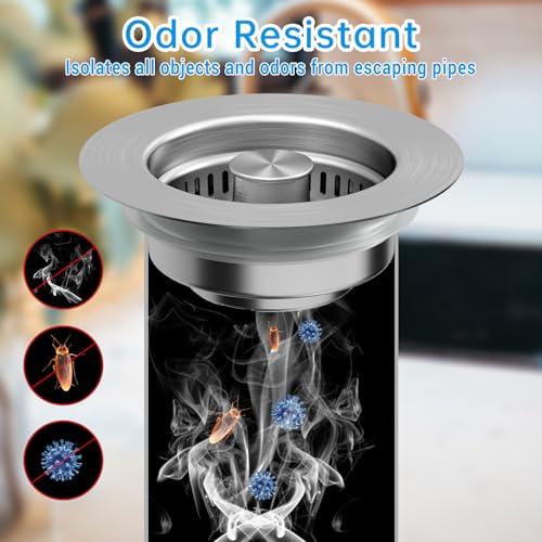 Colador desagüe de fregadero de cocina 3 en 1 acero inox miniatura 4