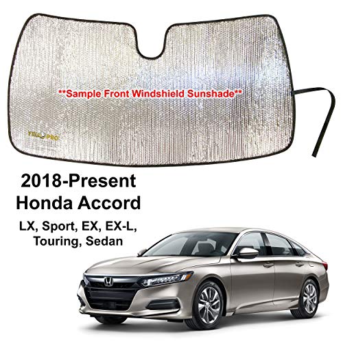 YelloPro Custom Fit Reflective Front Windshield Sunshade for 2018 2019 2022 2022 Honda Accord Sedan, LX, Sport, EX, EX-L, Touring, Accessories UV Reflector Sun Protection