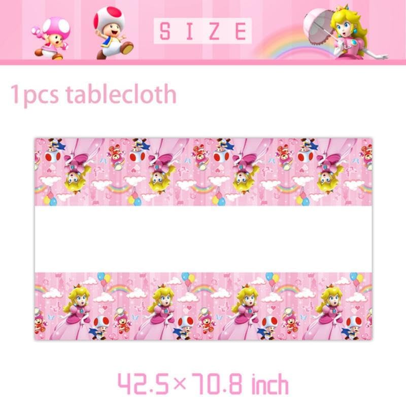 Miniatura 4 de 131 piezas de vajilla de fiesta de melocotón princesa para Mario, 50 calcomanías, 20 platos, 20 servilletas, 10 cuchillos, tenedores y cucharas, 10