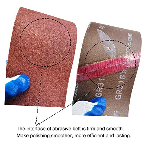 Aiyard 3 X 24 Inch Aluminum Oxide Sanding Belts, 40/80/120/150/240/400 Assorted Grits Abrasive Belts For Belt Sander, 18-Pack #TOP3