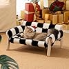 MEWOOFUN Cat Couch Bed, Pet Sofa for Indoor Cats Wooden Indoor Elevated Cat Beds with Removable Mattress Cover Suitable for Kitty, Puppy or Small Animal (Chessboard, Medium) #2
