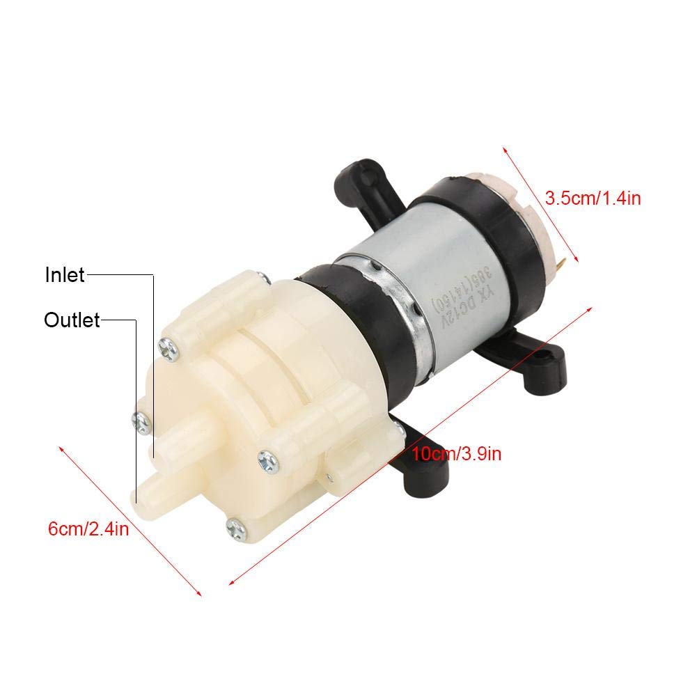 Membranowa pompa wodna 12 V Mini elektryczna pompa wodna 1,5-2 l/min ciśnieniowa pompa wody membranowa, do ekspresu do herbaty zbiornika ryb, 10 x 6 x 3,5 cm