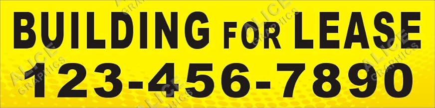 22" X 88" Custom Printed Building for Lease Banner Sign with Your Phone Number (Design #4), Existing Text Change Available (Optional)