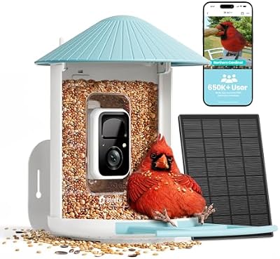 NETVUE by Birdfy Smart Bird Feeder with 2K HD AI Camera Solar Powered, Wireless Wildbird Watching, Live Stream&Color Night Vision, Auto-Capture & Notify, Free Cloud Storage(AI by Subscription)
