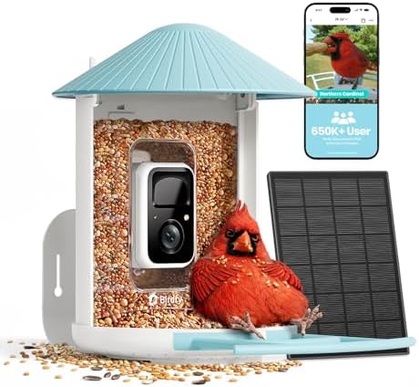 NETVUE by Birdfy Smart Bird Feeder with 2K HD AI Camera Solar Powered, Wireless Wildbird Watching, Live Stream&Color Night Vision, Auto-Capture & Notify, Free Cloud Storage(AI by Subscription)