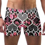 Swimming Boxer Briefs Hearts And Roses Quick Dry Men's Trunks Quick Dry Swimwear Boxer Shortsswimwea