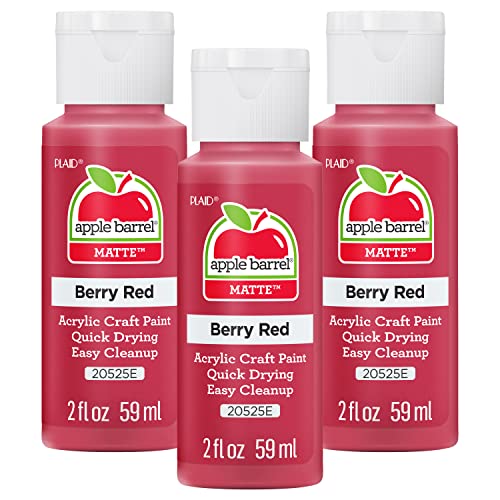 Image of Apple Barrel Acrylic Paint, Berry Red (Pack of 3) 2 oz, 20525EA- (Pack of 3)