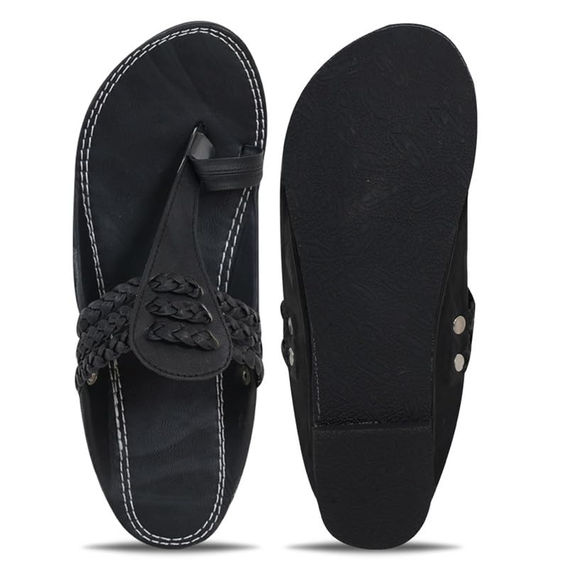 Image of DFR Ethnic Sandals For Boys Men, Comfortable Rajasthani Slippers